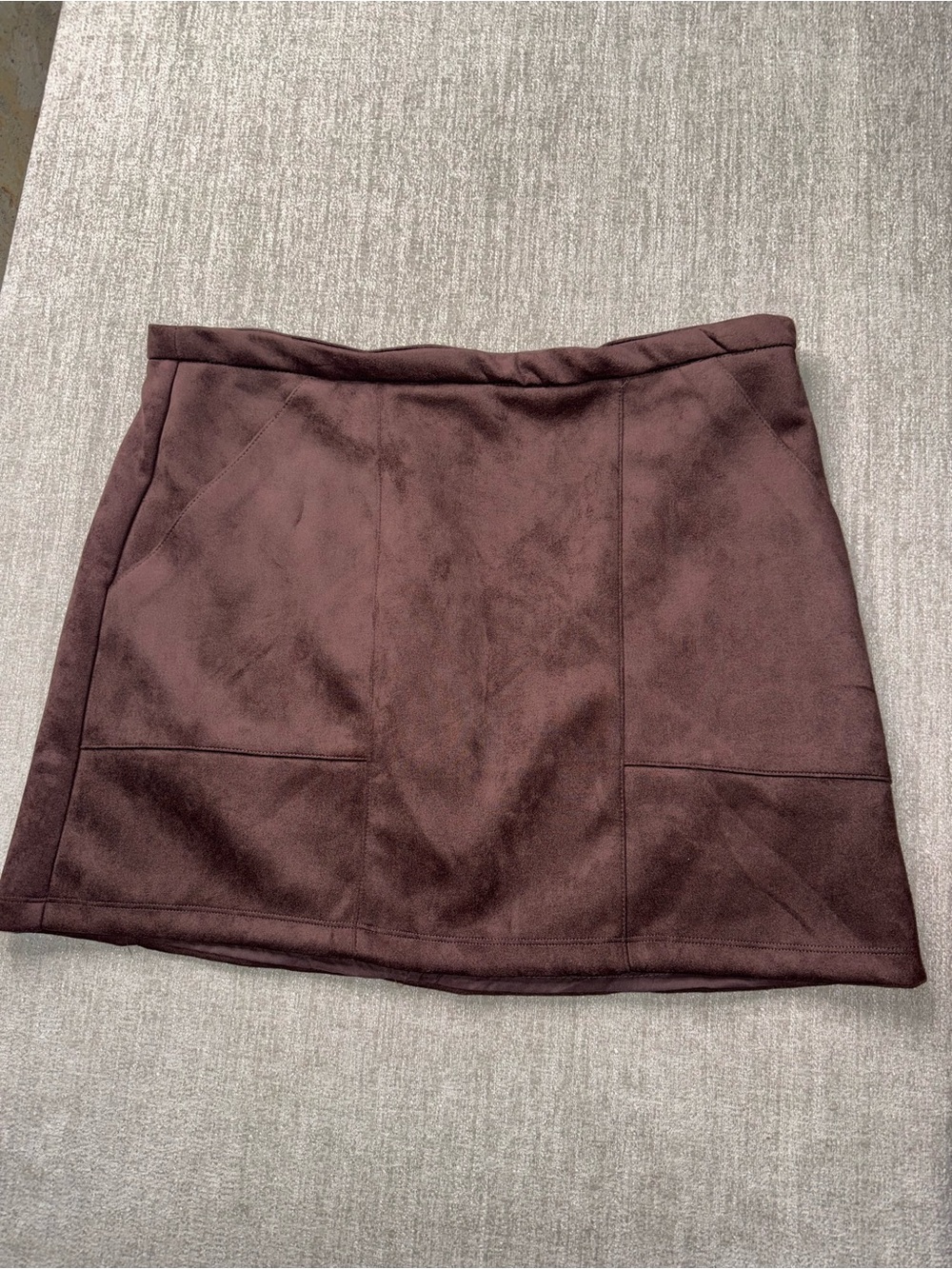 Autres Filles Brown Faux Suede Mini Skirt Women’s L NWOT